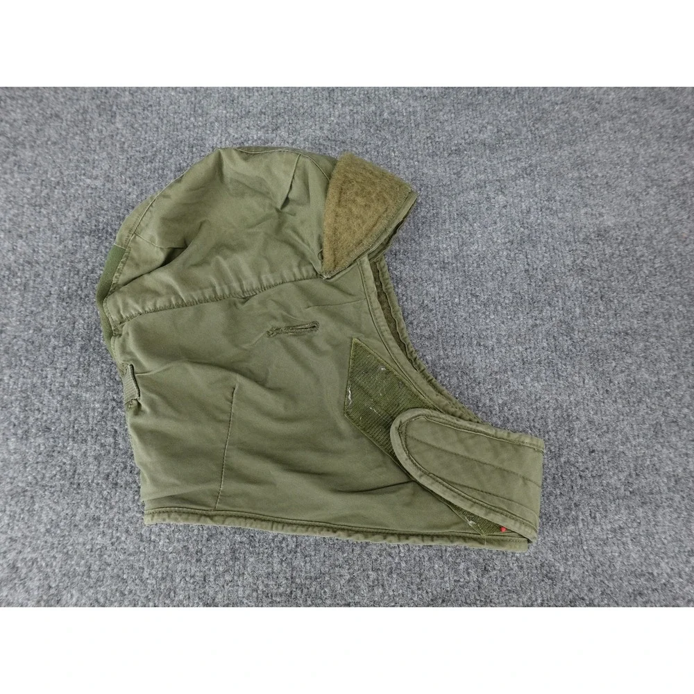US Military Helmet Liner Cap Mens 7 1/2 Green 1970 Vintage Insulated Hood